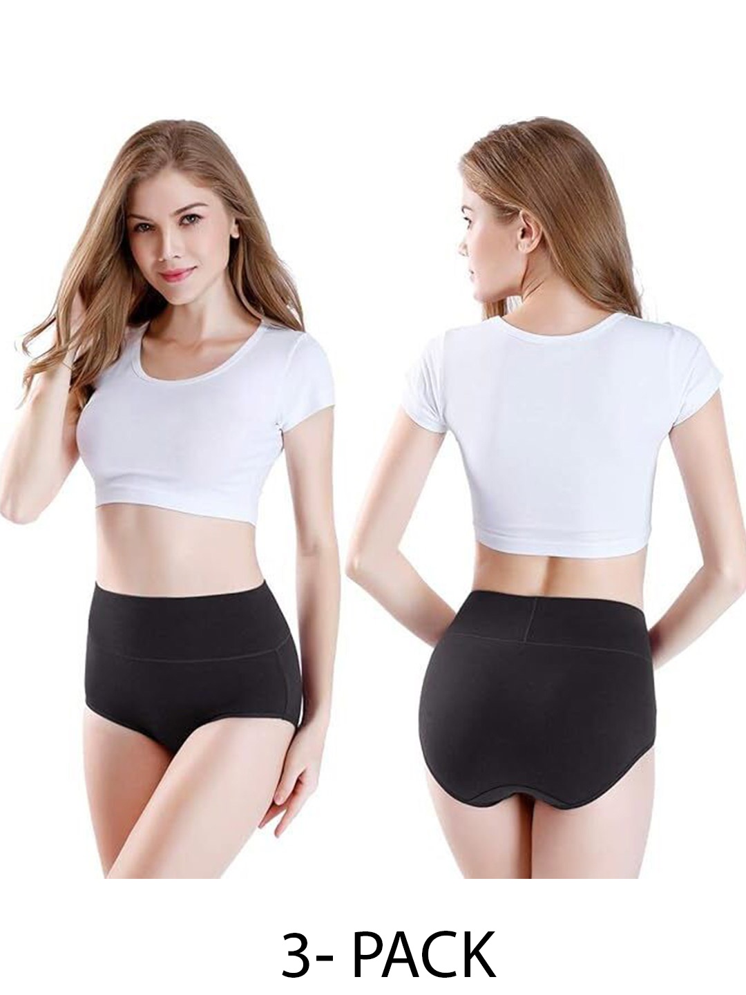 

Diving Deep Women Pack of 3 Hipster Briefs, Black