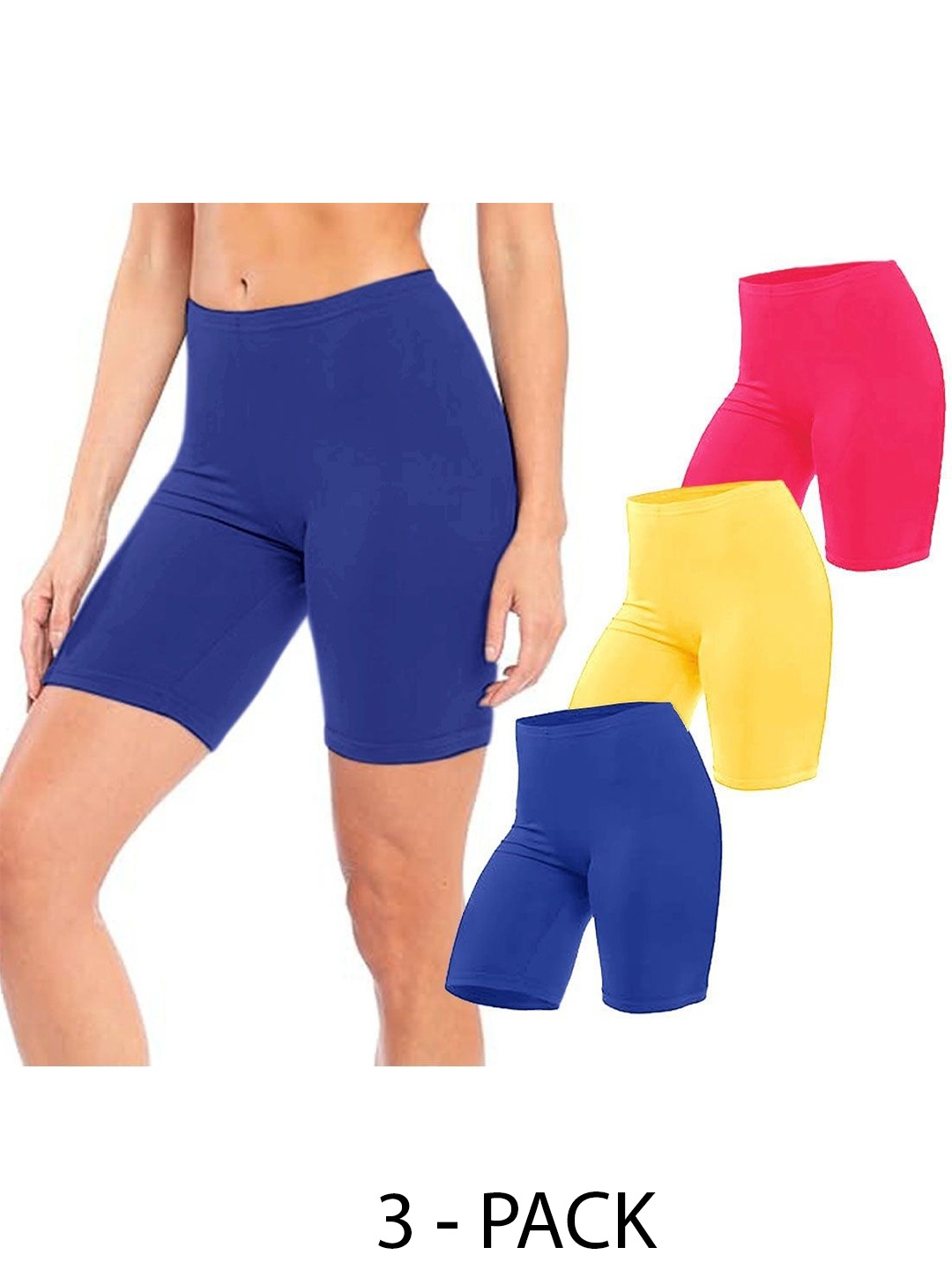 

Diving Deep Women Pack of 3 Cotton Mid-Rise Boy Shorts Briefs, Blue