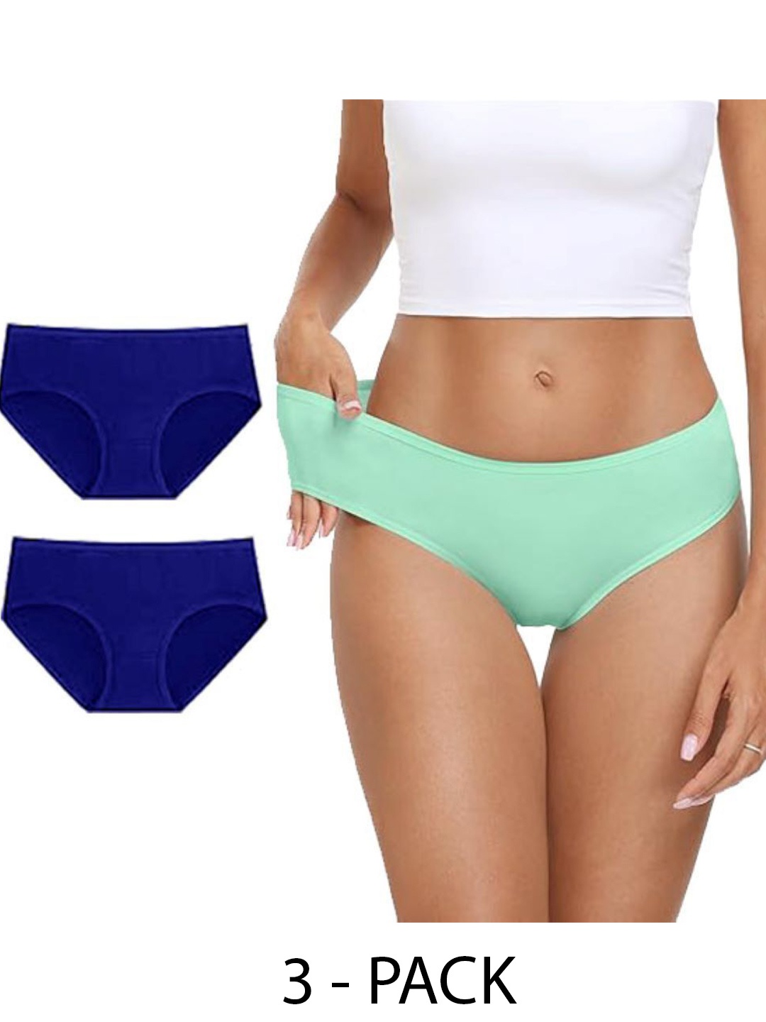 

Diving Deep Pack of 3 Cotton Hipster Briefs, Blue