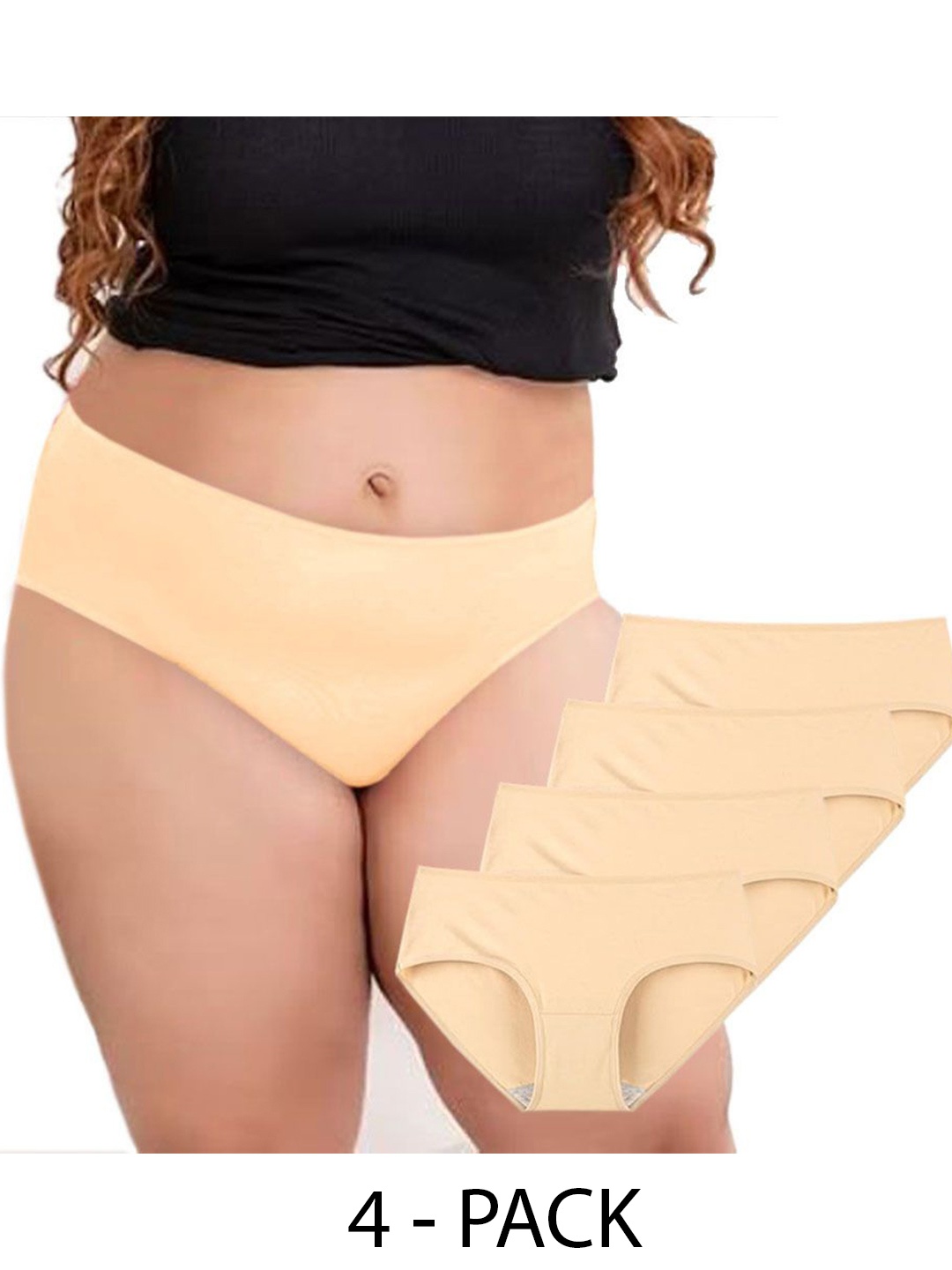 

Diving Deep Women Pack of 4 Hipster Briefs, Nude