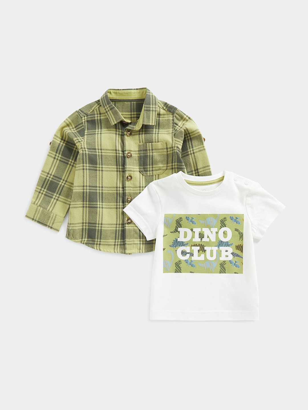 

mothercare Boys Opaque Checked Casual Shirt, Green