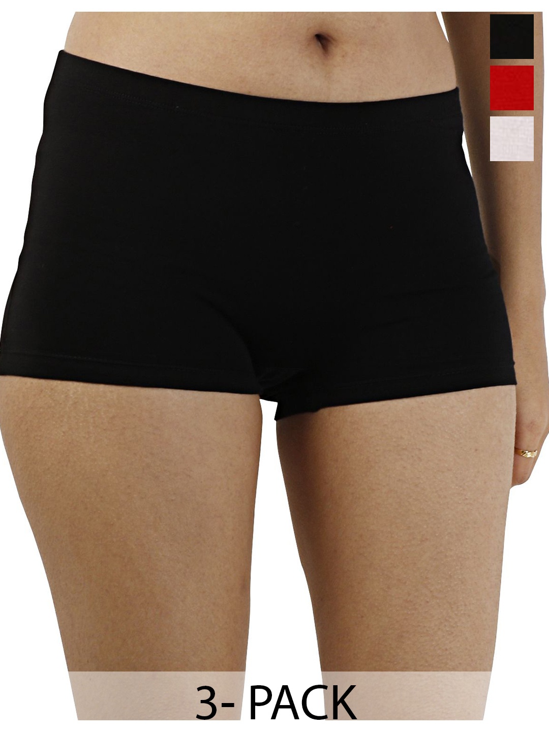 

Diving Deep Women Pack Of 3 Cotton Boy Shorts Briefs, Assorted