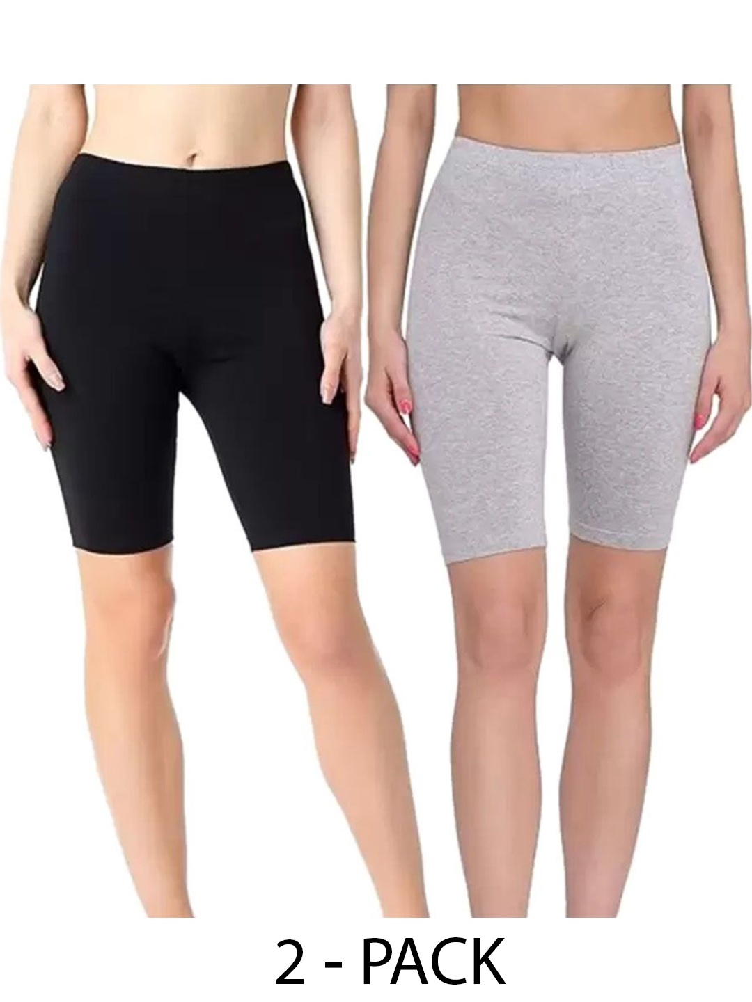 

Diving Deep Women Pack of 2 Cotton Mid-Rise Boy Shorts Briefs, Black