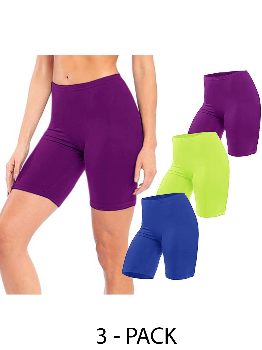

Diving Deep Women Pack of 3 Cotton Boy Shorts Briefs, Purple