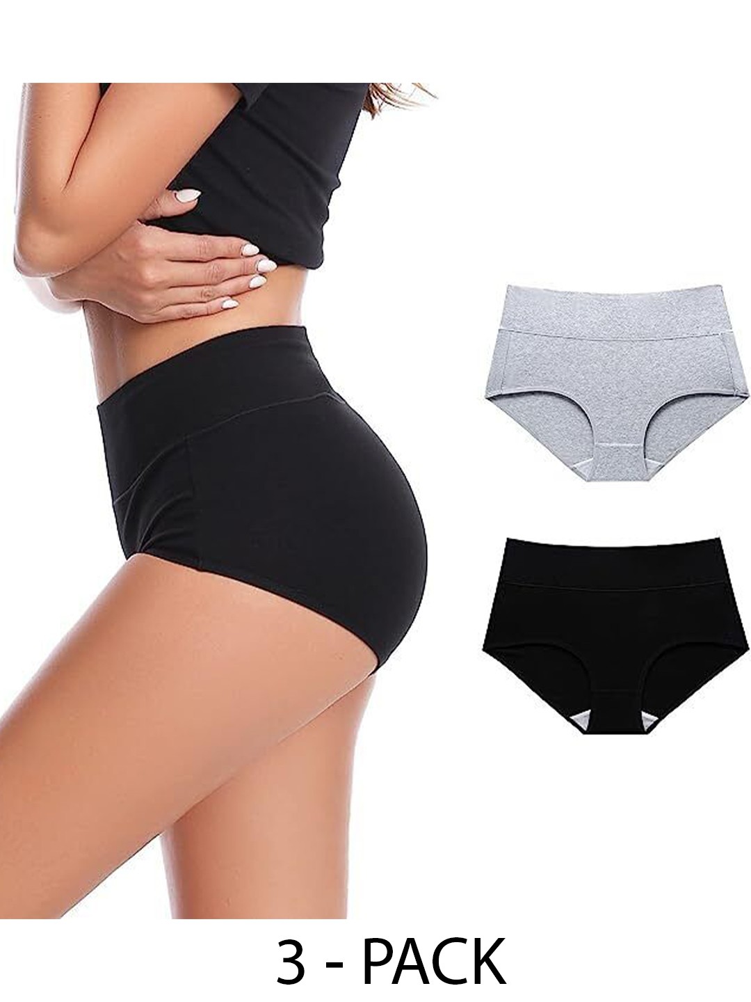 

Diving Deep Women Pack of 3 Hipster Briefs, Black