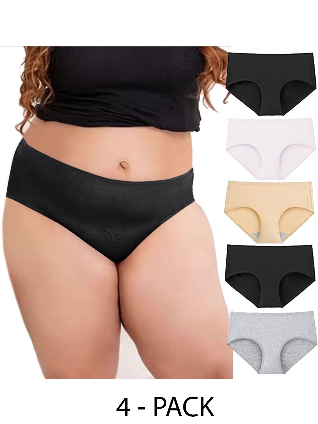 

Diving Deep Women Pack of 5 Hipster Briefs, Black