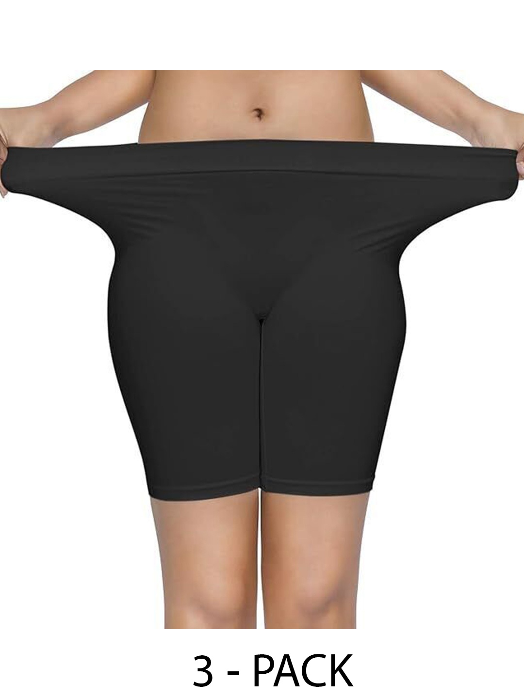 

Diving Deep Women Pack of 3 Cotton Boy Shorts Briefs, Black