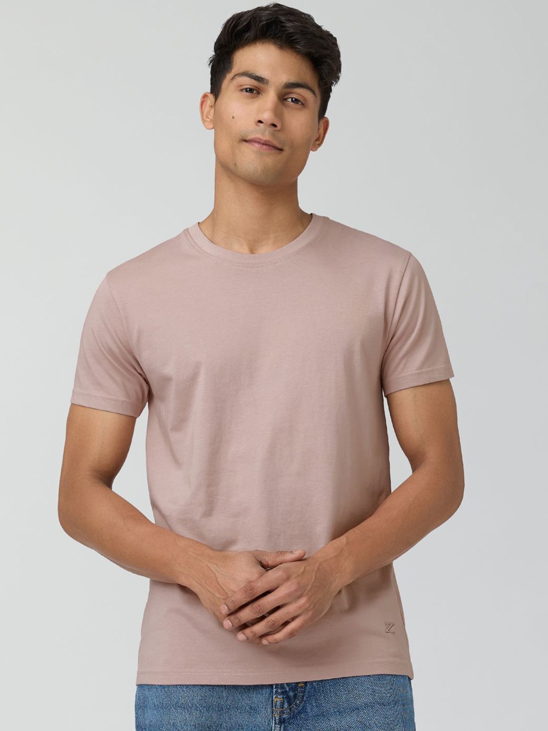 

XYXX Men Ultra breezy Super combed cotton Solid Crew Neck T-Shirt, Pink