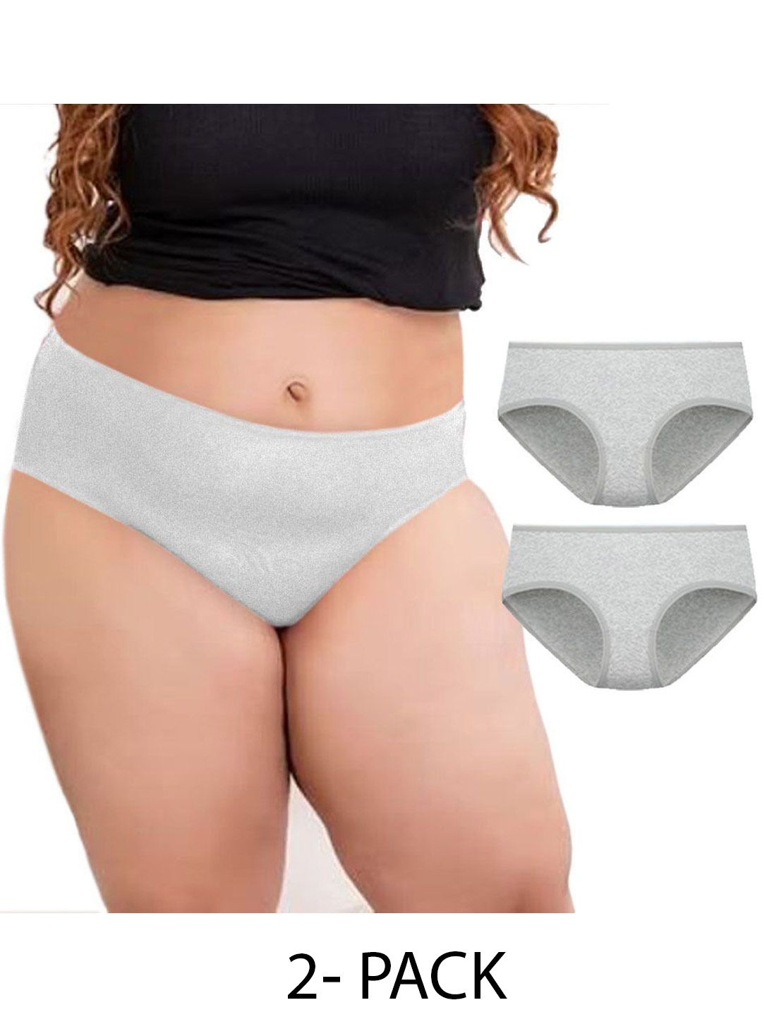 

Diving Deep Pack Of 2 Cotton Hipster Briefs, Grey