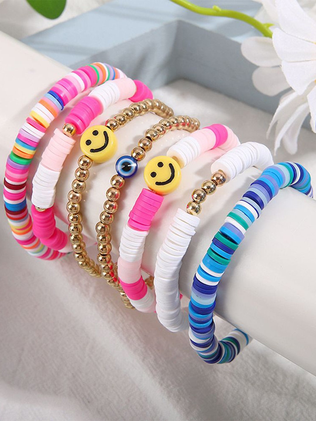 

Shining Diva Fashion Women 7 Bangle-Style Bracelet, White