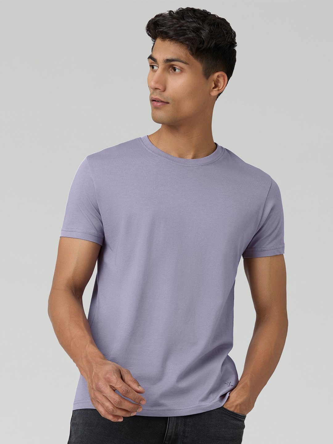 

XYXX Ultra Breezy Men Super Combed Cotton Solid Crew Neck T-Shirt, Purple
