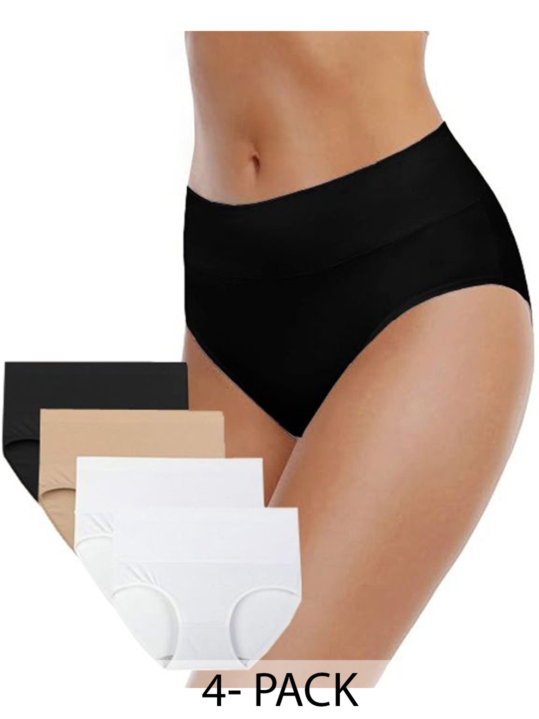 

Diving Deep Women Pack of 4 Hipster Briefs, Black