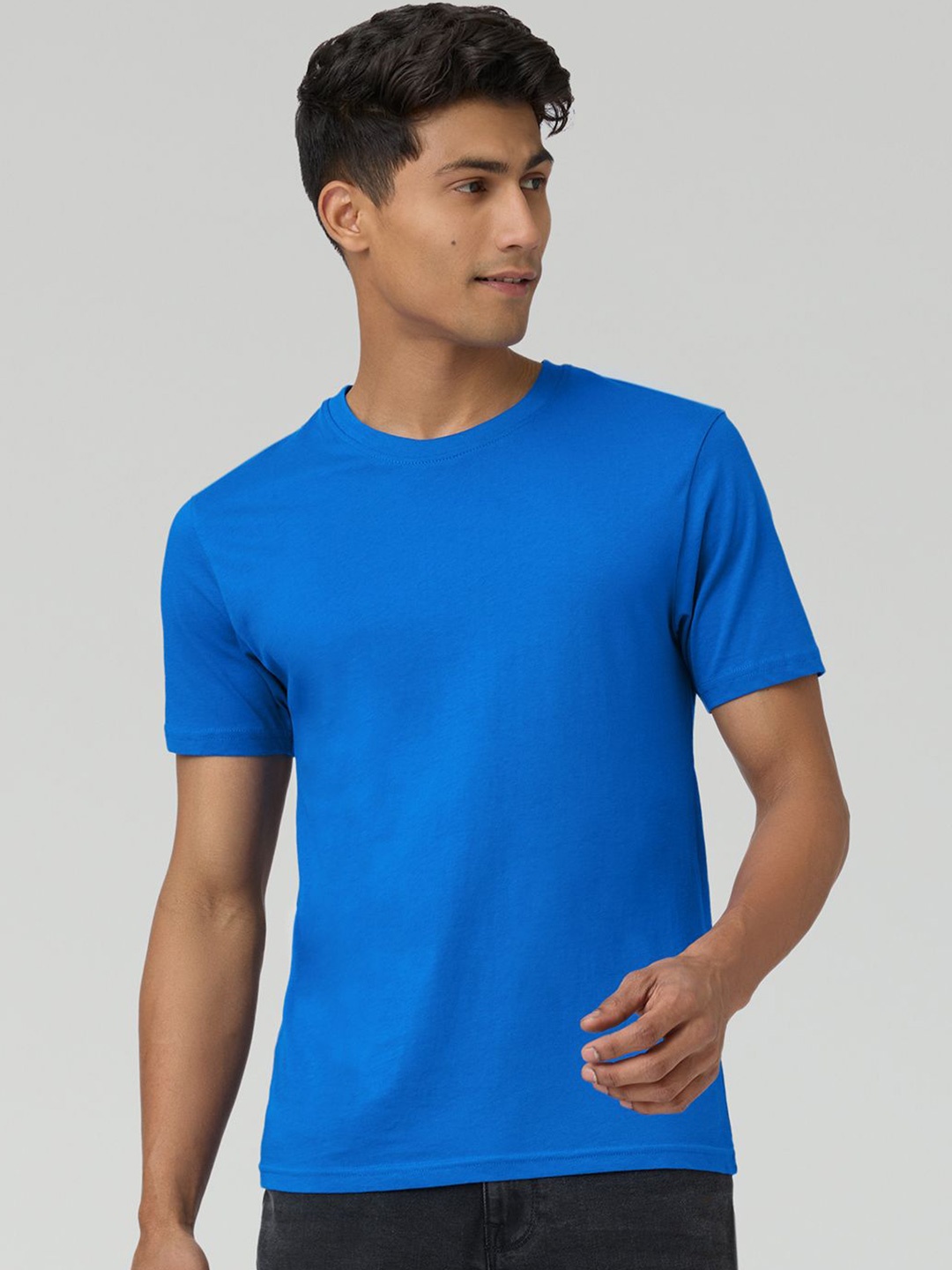 

XYXX Men Ultra Breezy Super Combed Cotton Solid Crew Neck T-Shirt, Blue