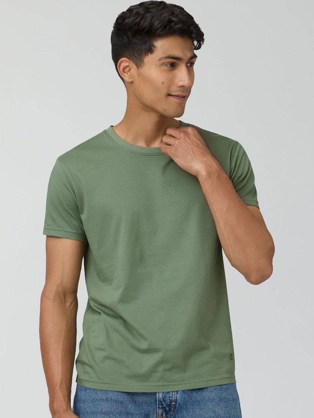 

XYXX Men Pace Ultra Breezy Super Combed Cotton Solid Crew Neck T-Shirt, Green