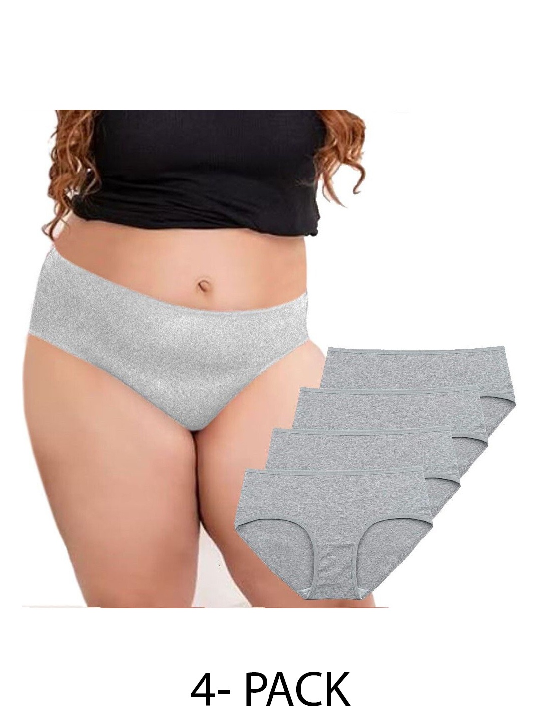 

Diving Deep Pack of 4 Cotton Hipster Briefs, Grey