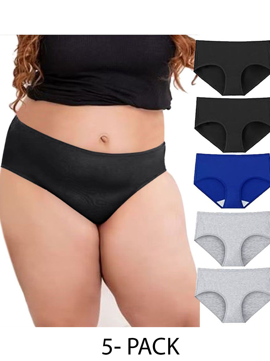 

Diving Deep Women Pack of 5 Hipster Briefs, Black