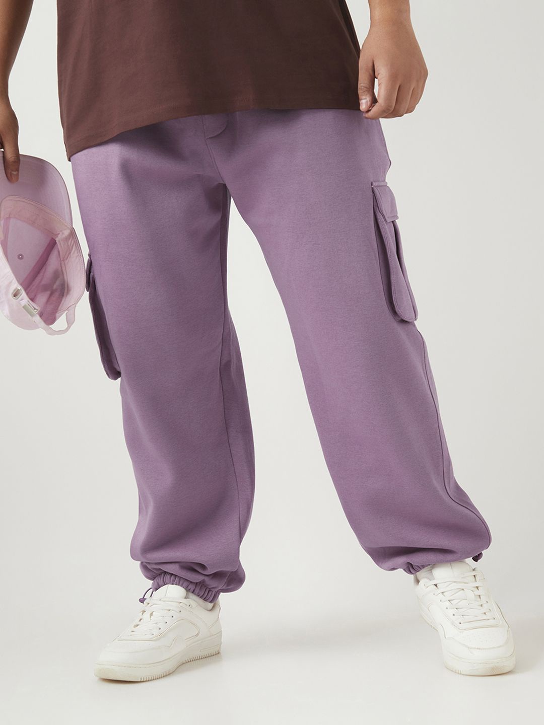 

Bewakoof Heavy Duty 1.0 Men Purple Oversized Plus Size Cargo Joggers