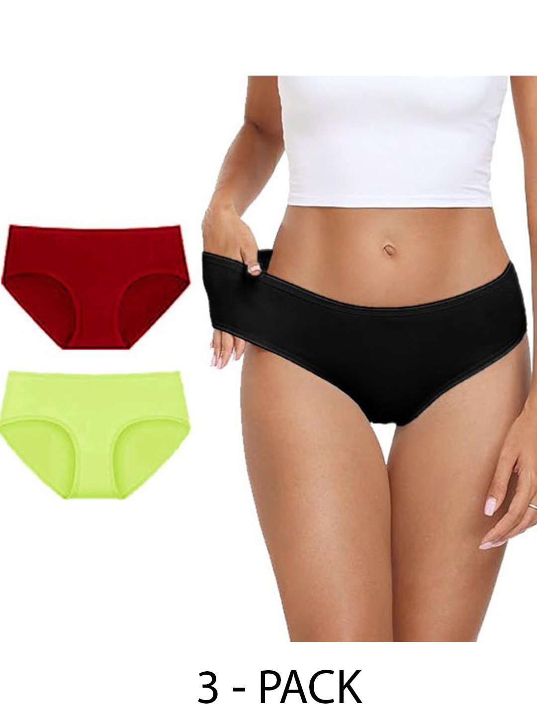 

Diving Deep Pack of 3 Cotton Hipster Briefs, Black