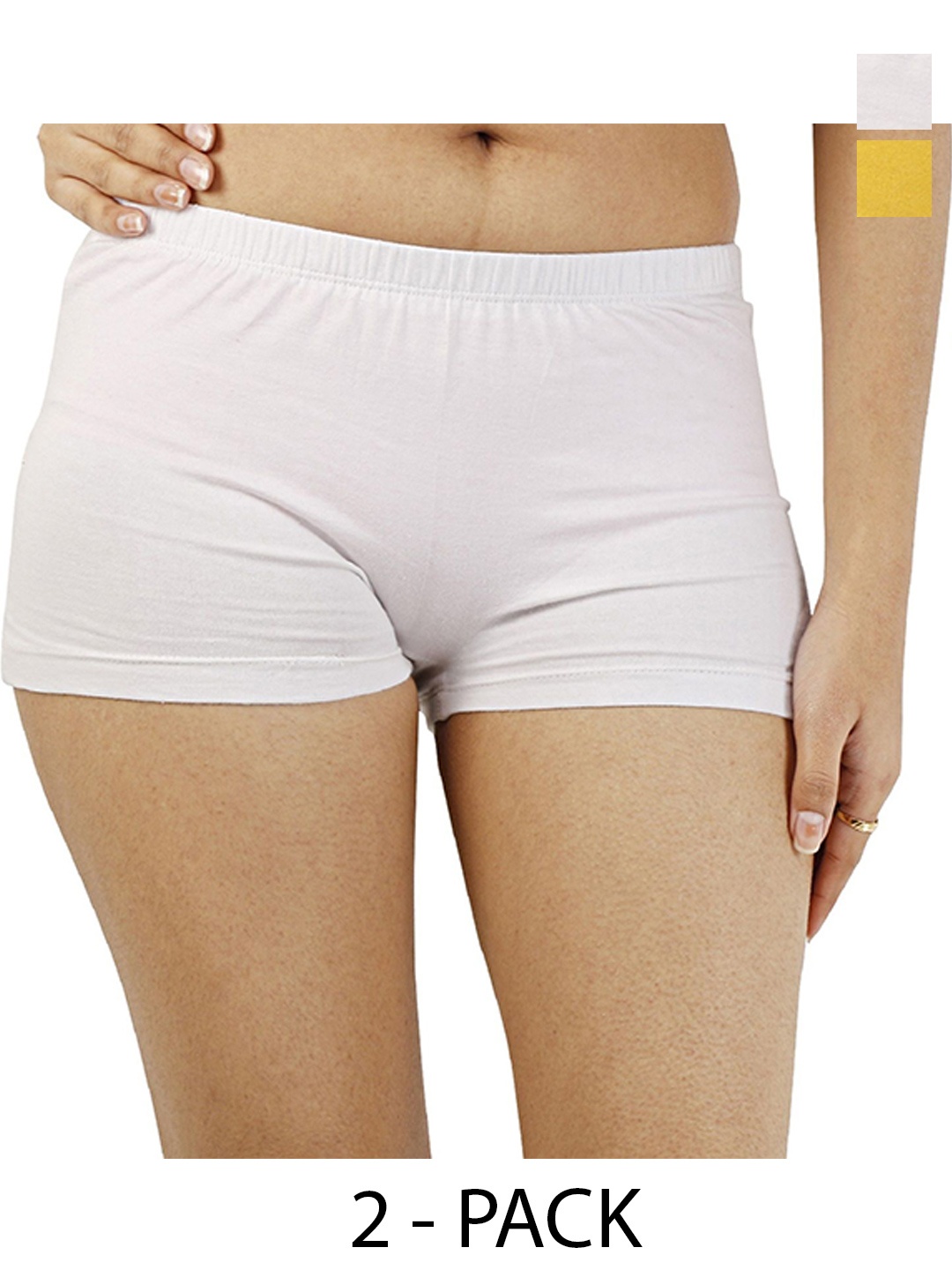 

Diving Deep Women Pack of 2 Boy Shorts Briefs, White