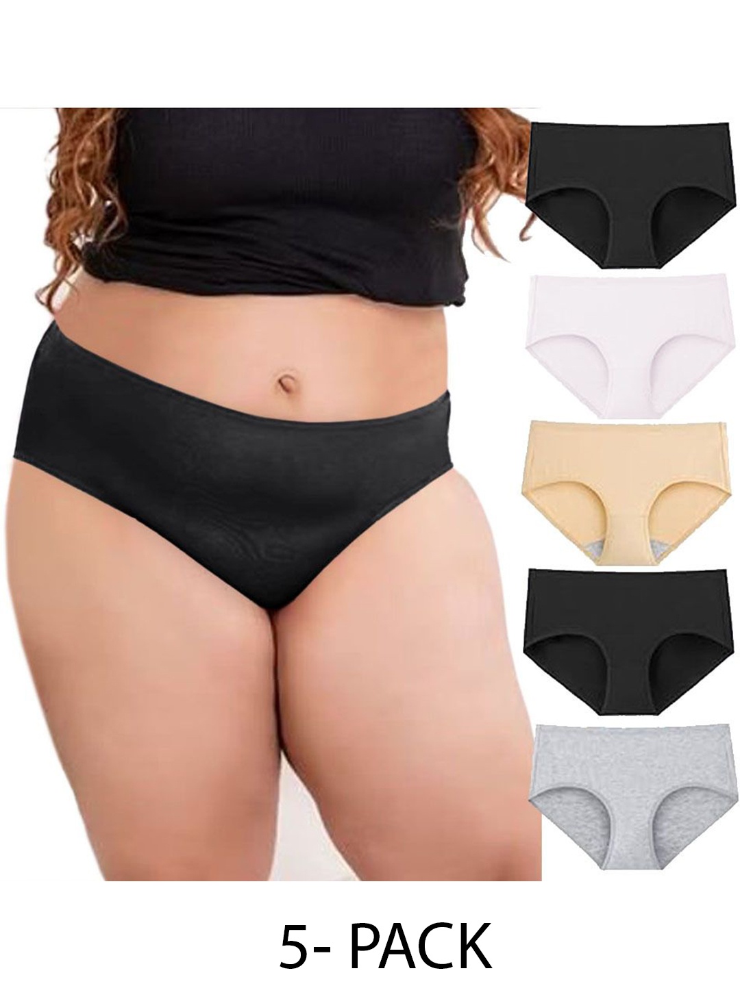 

Diving Deep Women Pack of 5 Cotton Hipster Briefs, Assorted