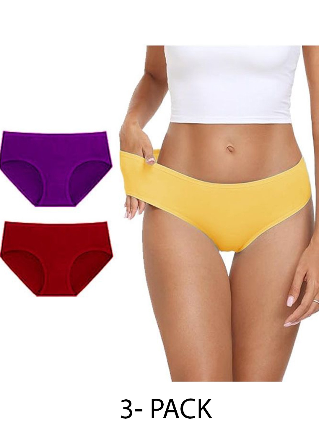

Diving Deep Women Pack Of 3 Cotton Hipster Briefs, Assorted