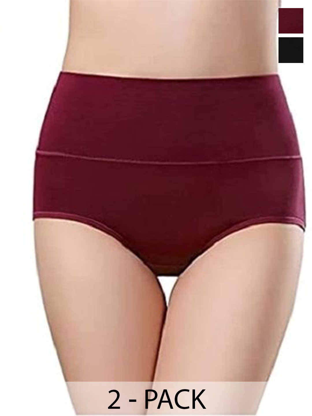 

Diving Deep Women Pack of 2 Cotton Maternity Briefs, Black