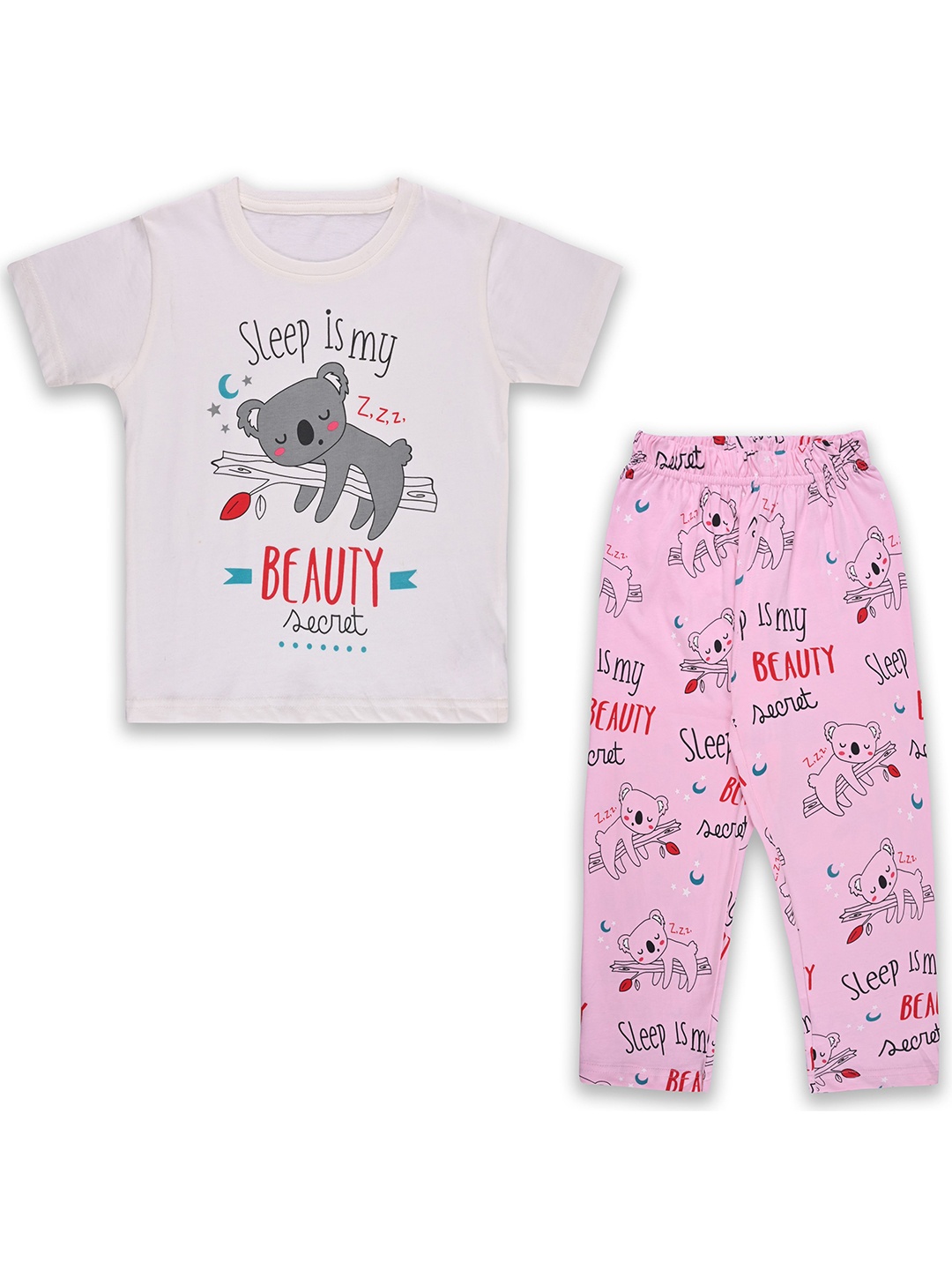 

Wish Karo Kids Printed Night Suit, Pink