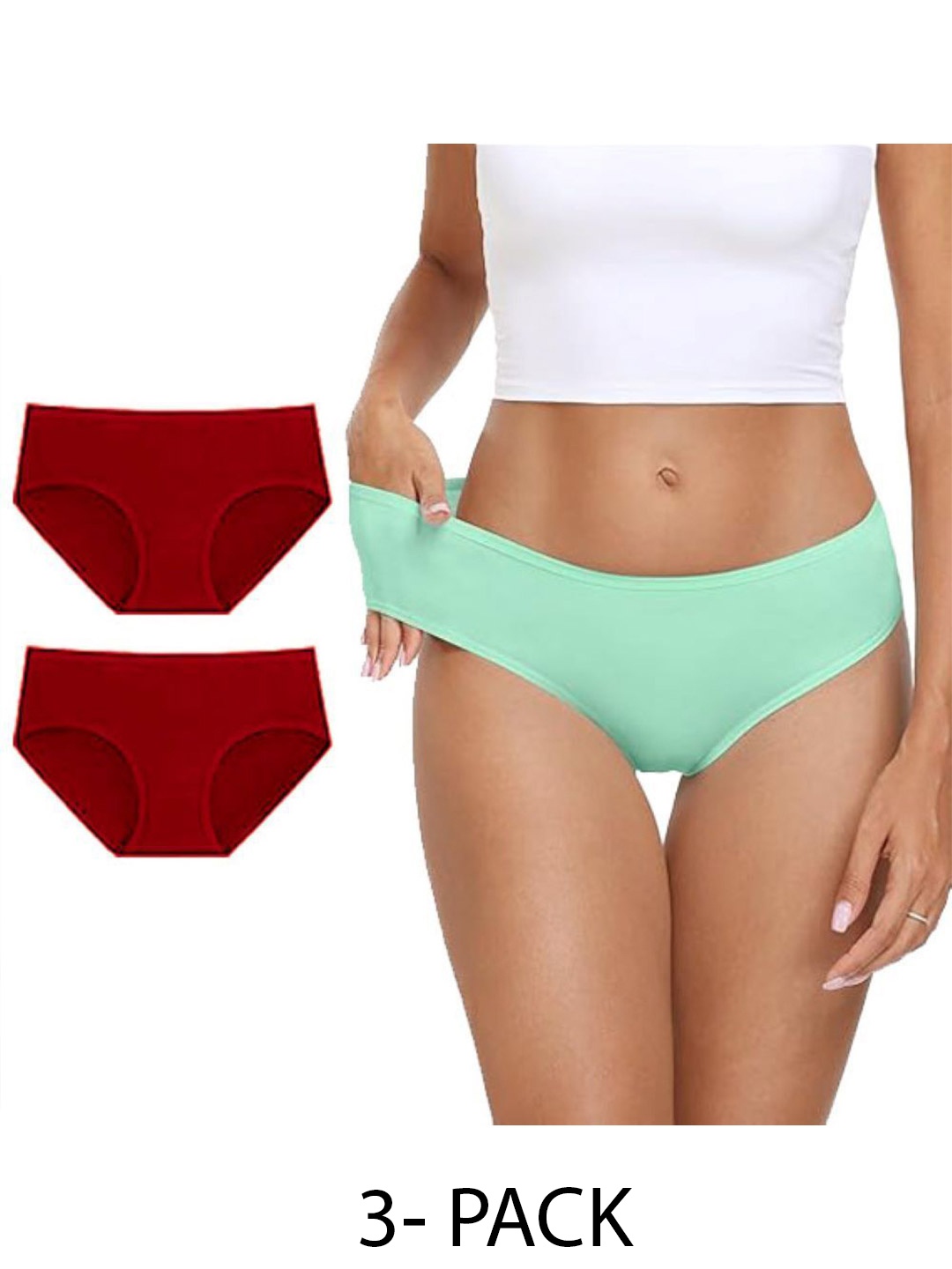

Diving Deep Women Pack of 3 Cotton Hipster Briefs, Assorted