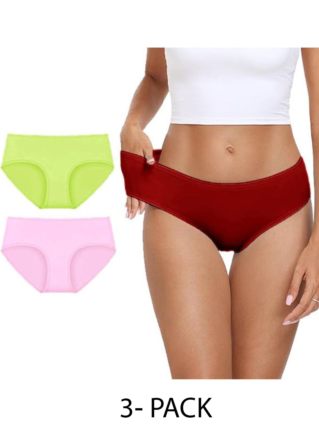 

Diving Deep Women Pack of 3 Cotton Assorted Hipster Briefs
