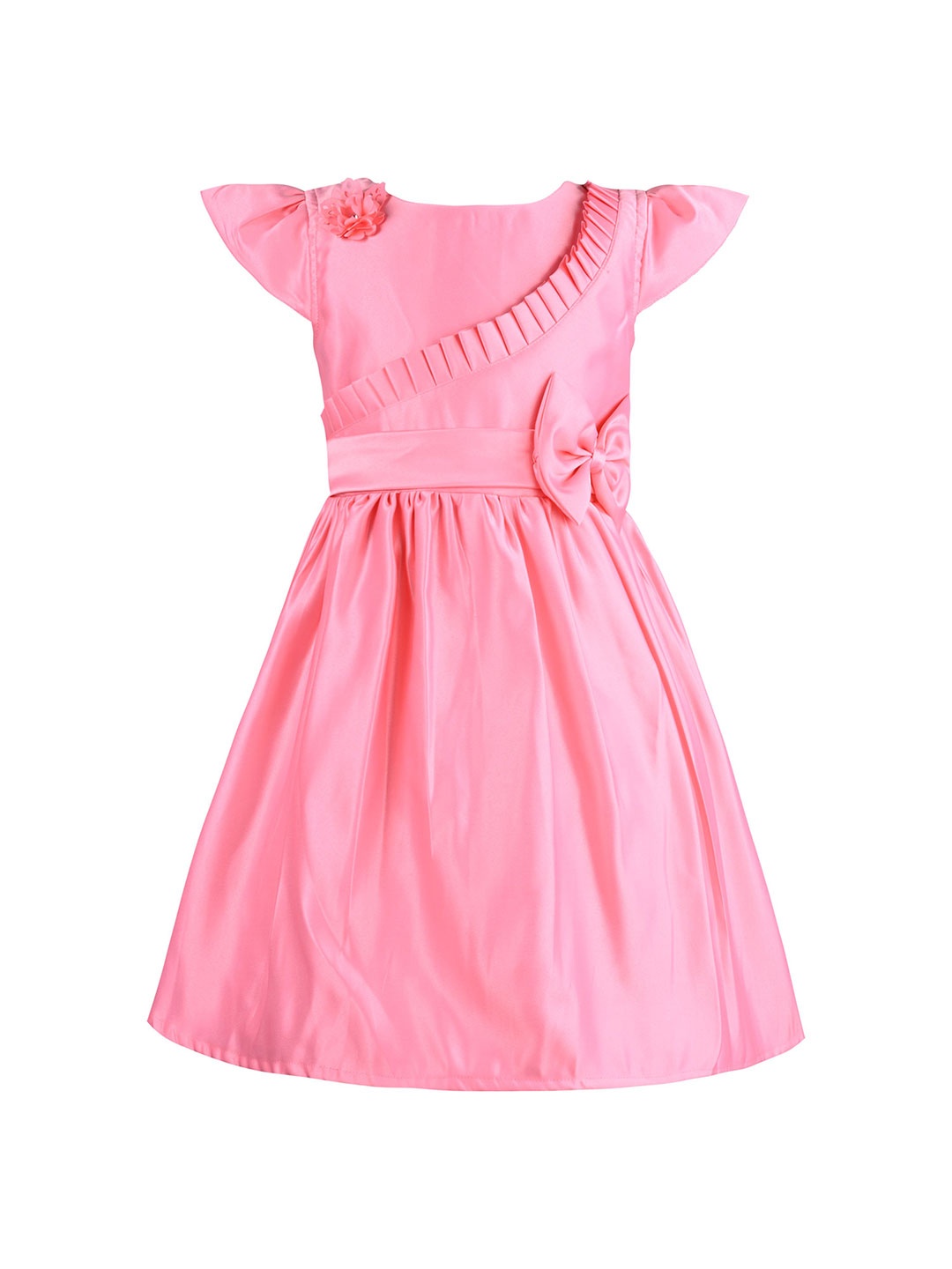 

Wish Karo Satin Fit & Flare Dress, Pink