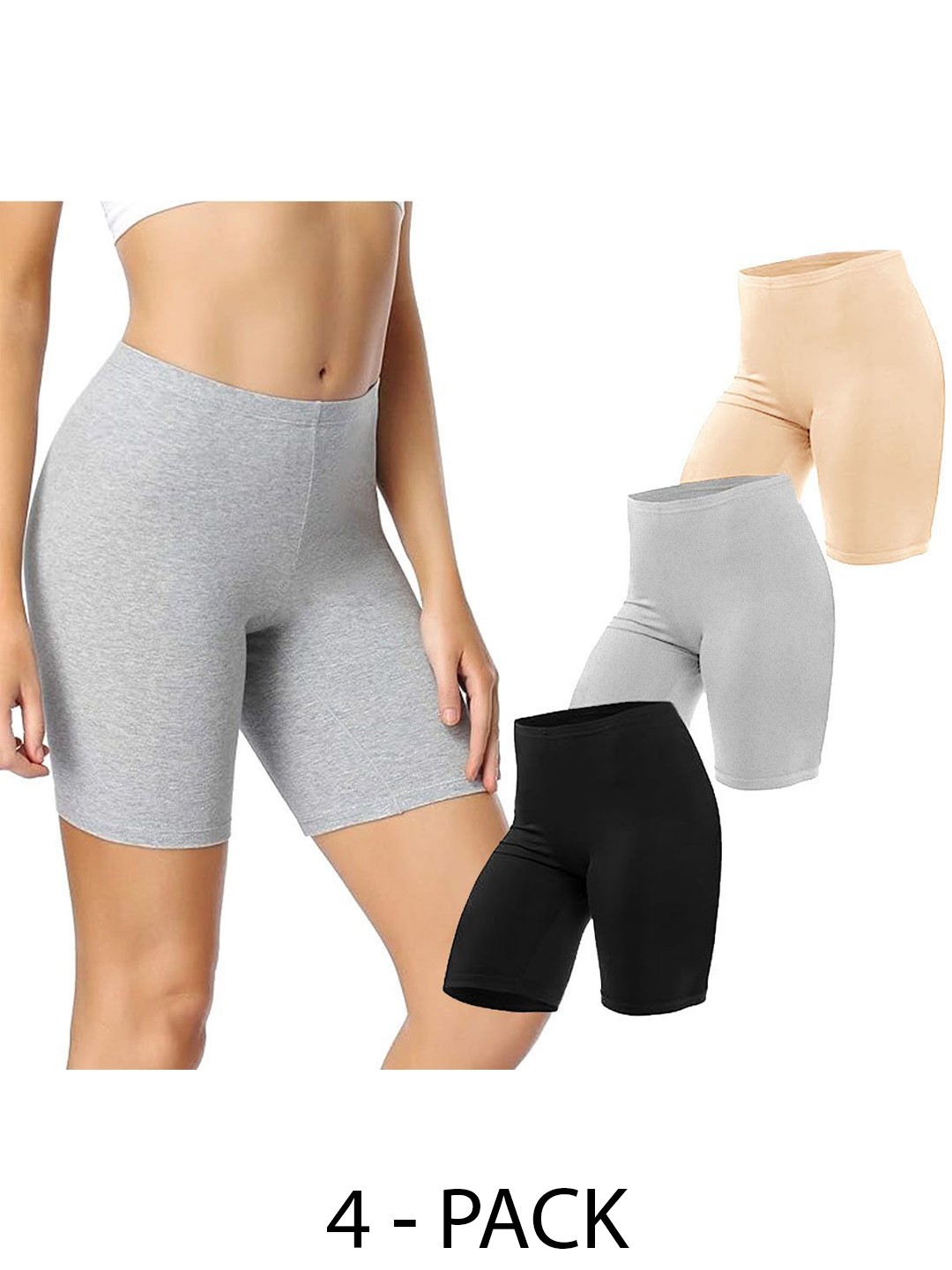 

Diving Deep Women Plus Size Pack of 3 Cotton Boy Shorts Briefs, Grey