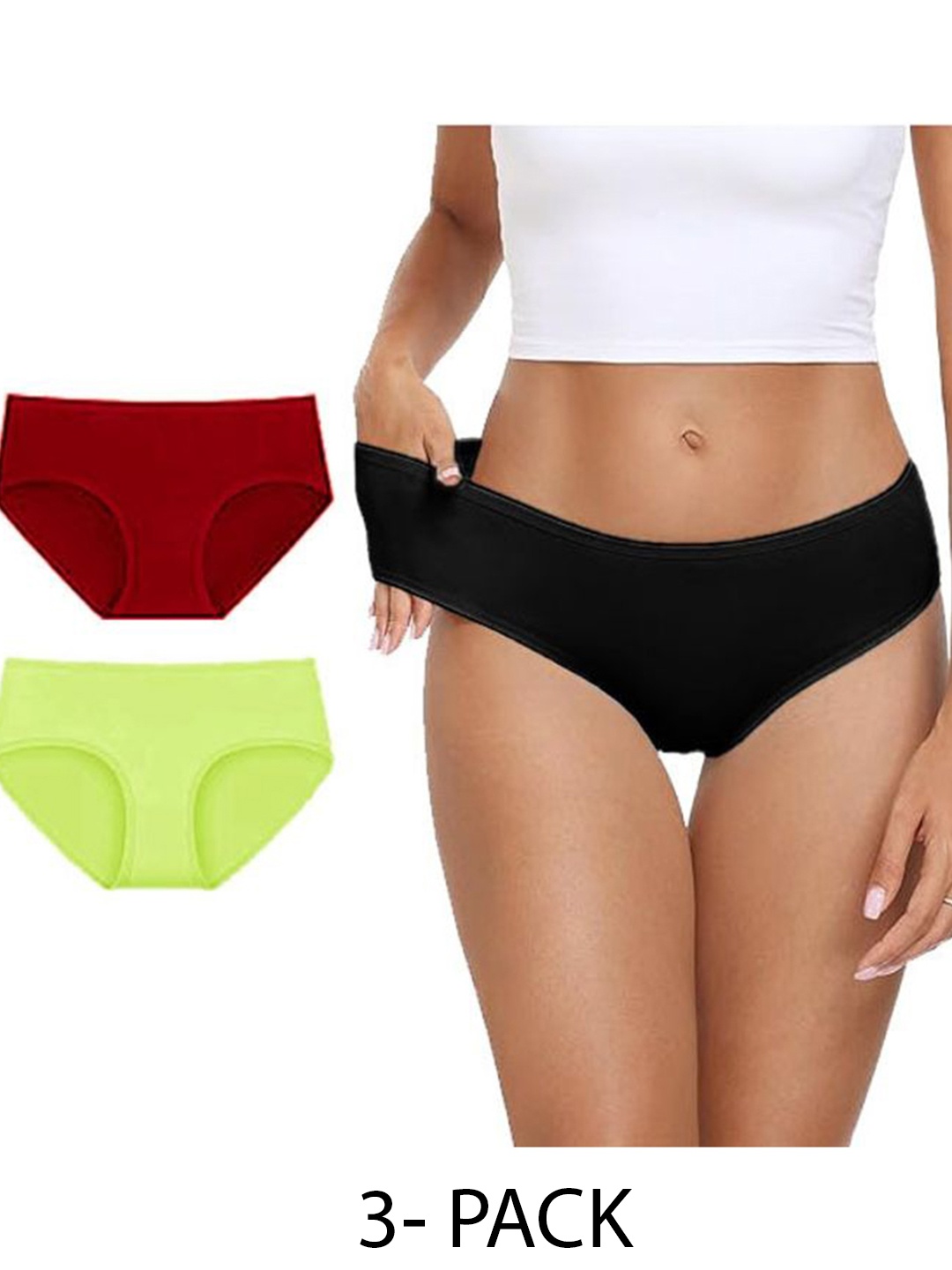 

Diving Deep Women Pack of 3 Hipster Briefs, Maroon