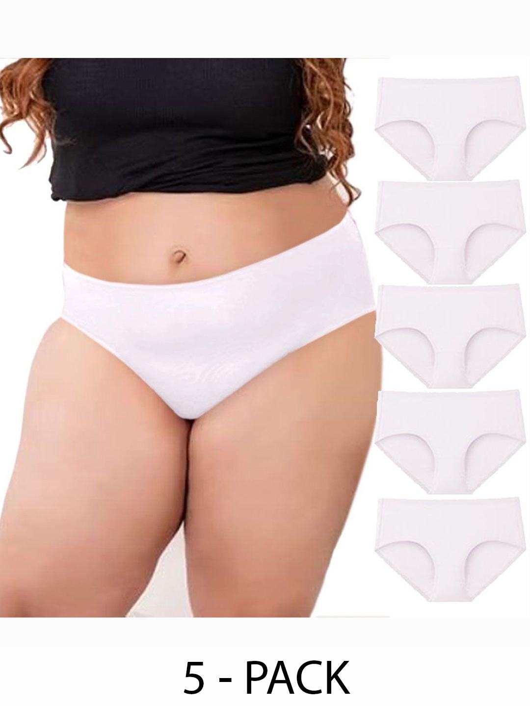 

Diving Deep Women Pack of 5 Hipster Briefs, White