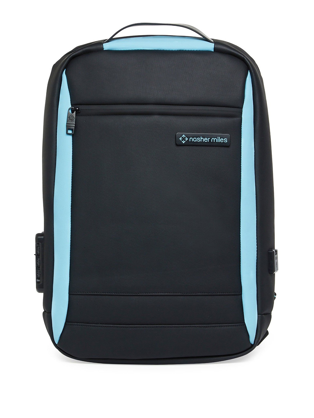 

Nasher Miles Madison 22L Polyester Laptop Backpack with Number Lock & USB charging, Black