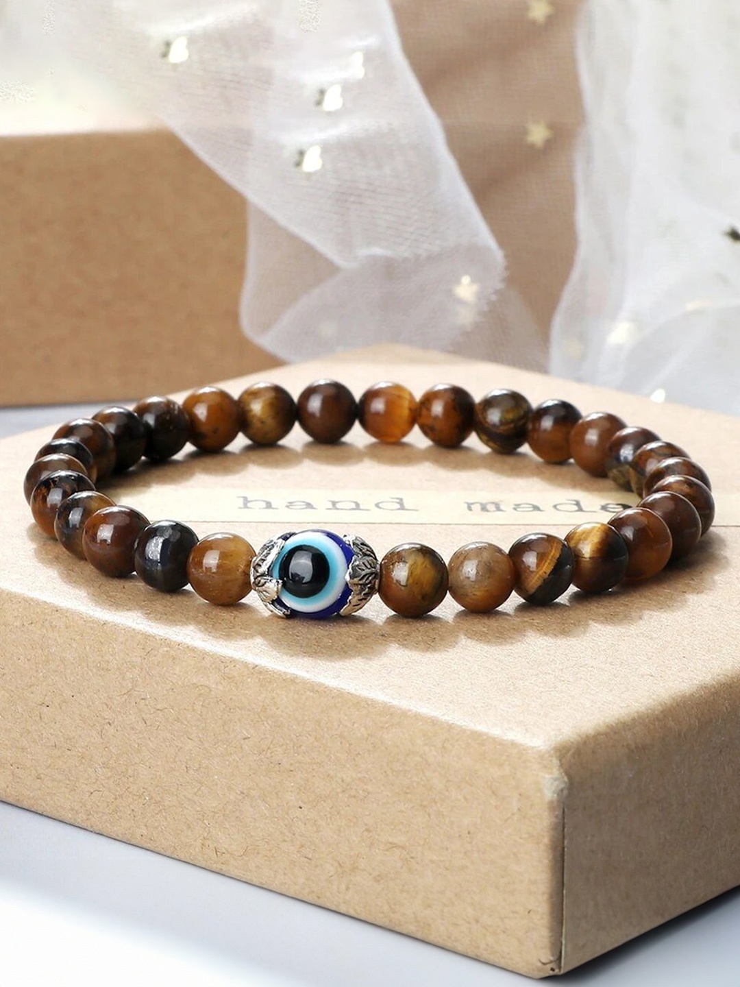 

Shining Diva Fashion Artificial Beaded Wraparound Bracelet, Brown