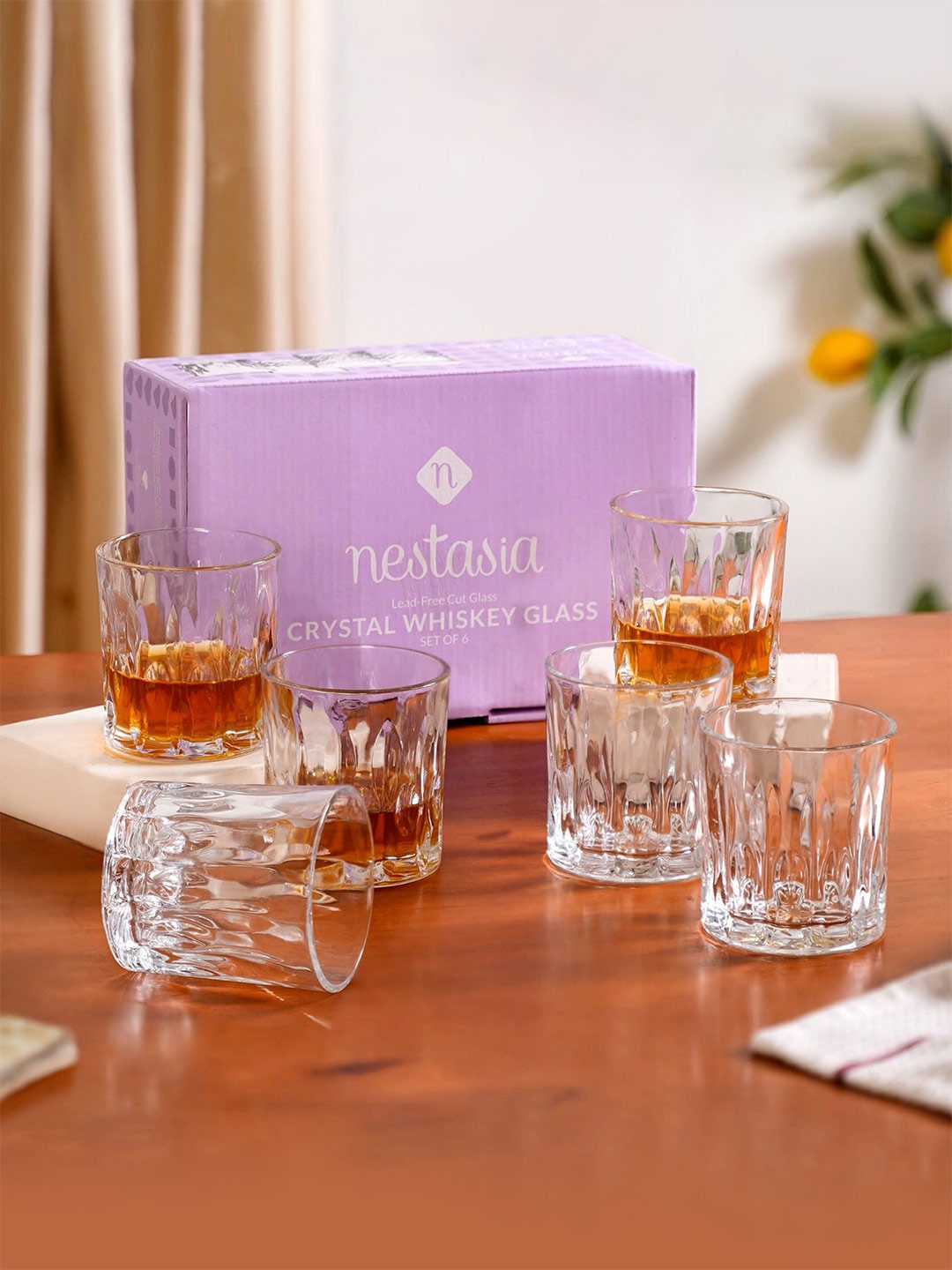 

Nestasia 6 Pieces Transparent Whiskey Scotch Glass 240 ml each