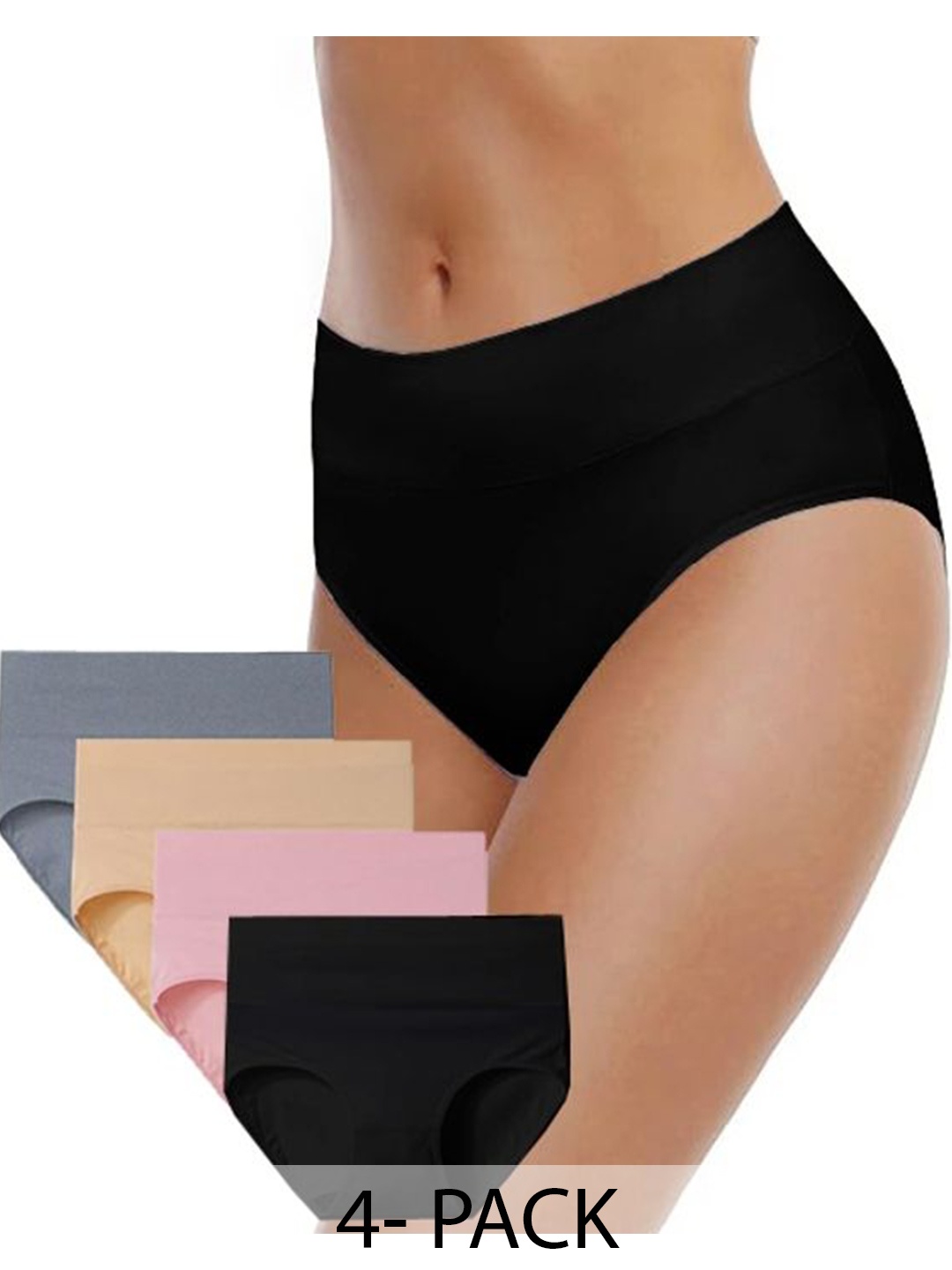 

Diving Deep Pack of 4 Cotton Hipster Briefs, Black