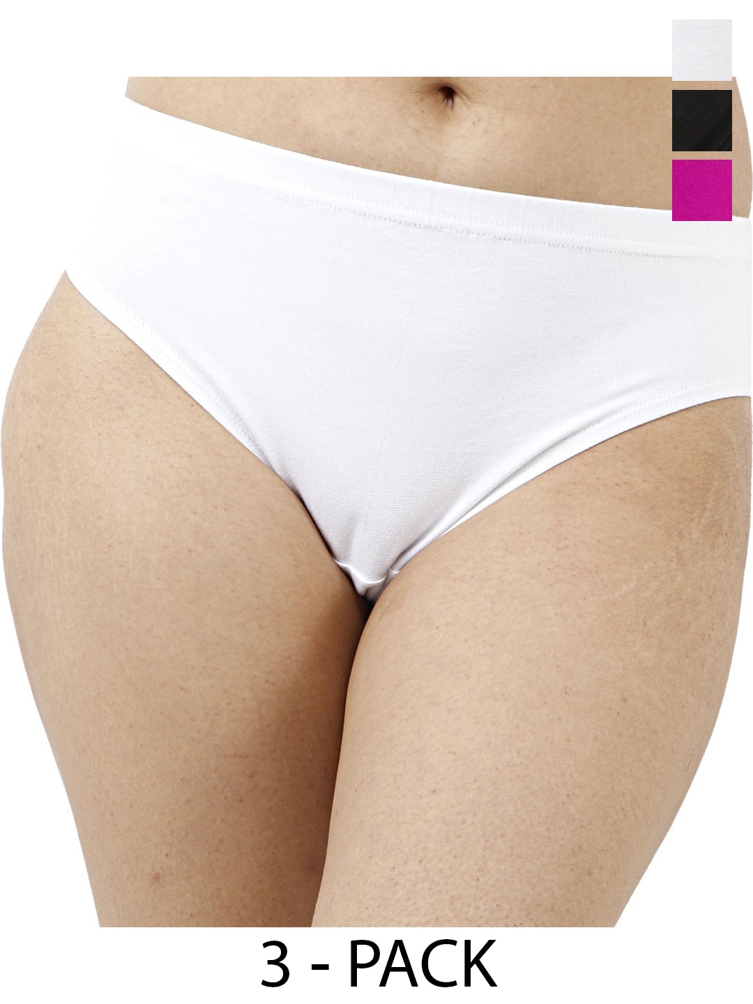 

Diving Deep Women Pack of 3 Cotton Hipster Briefs, White