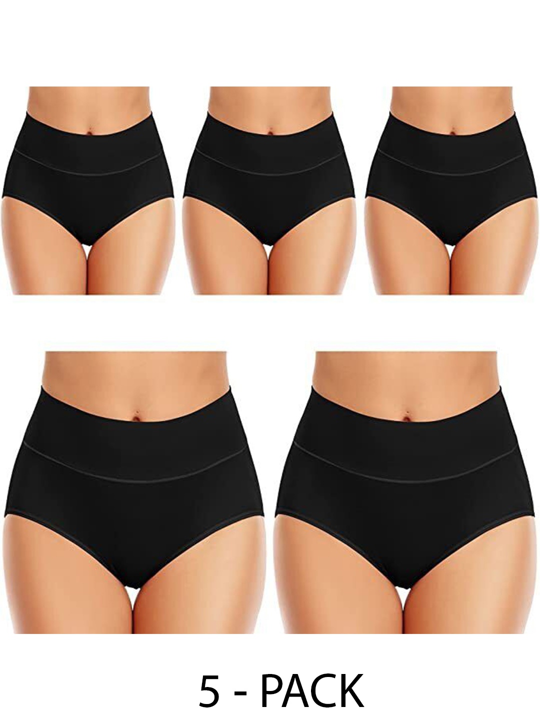 

Diving Deep Women Pack of 5 Hipster Briefs, Black