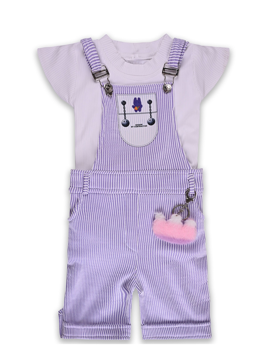 

Wish Karo Girls Dungaree With T-shirt, Purple