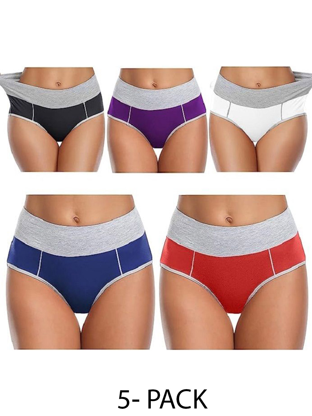 

Diving Deep Women Pack of 5 Hipster Briefs, Red