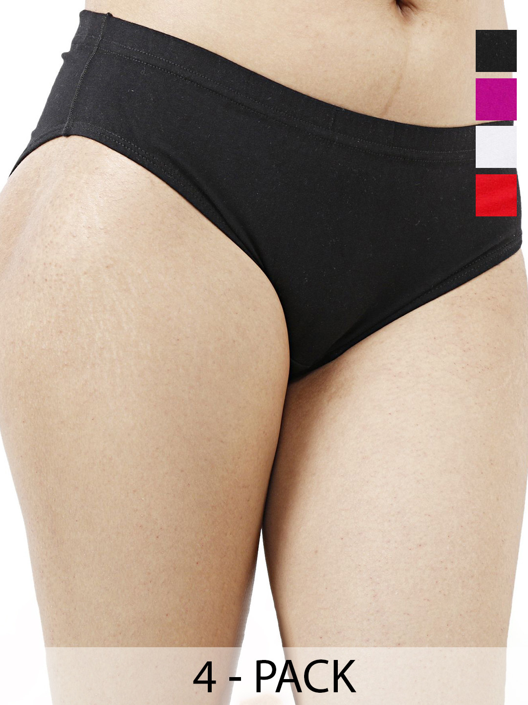 

Diving Deep Pack of 4 Cotton Hipster Briefs, Black
