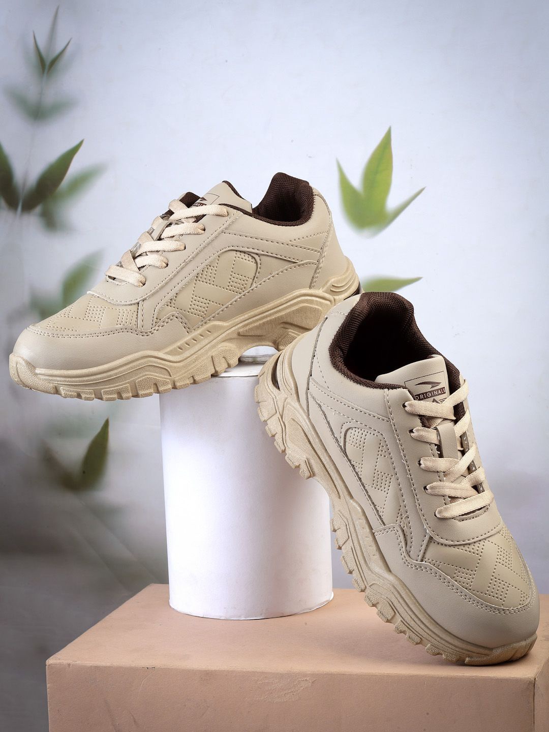 

ASIAN Women Running Non-Marking Lace-Ups Shoes, Beige