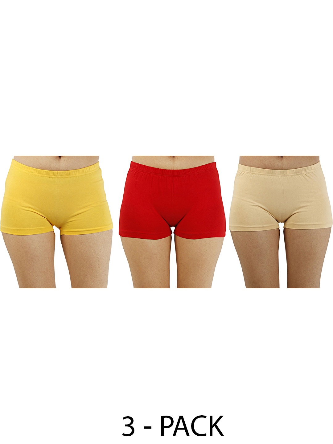 

Diving Deep Women Pack of 3 Cotton Boy Shorts Briefs, Assorted