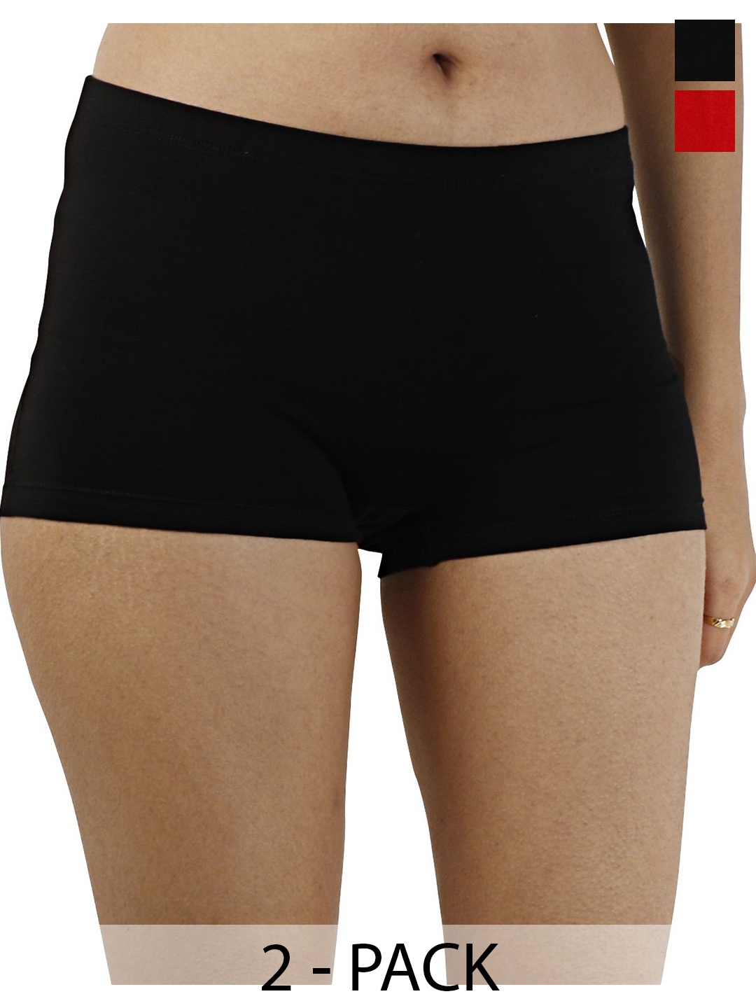 

Diving Deep Women Pack of 2 Boy Shorts Briefs, Black