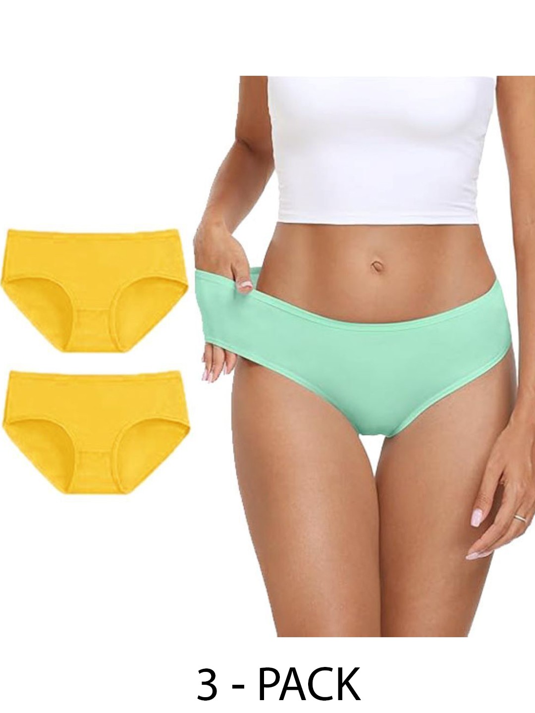 

Diving Deep Women Pack of 3 Cotton Low-Rise Hipster Briefs, Assorted