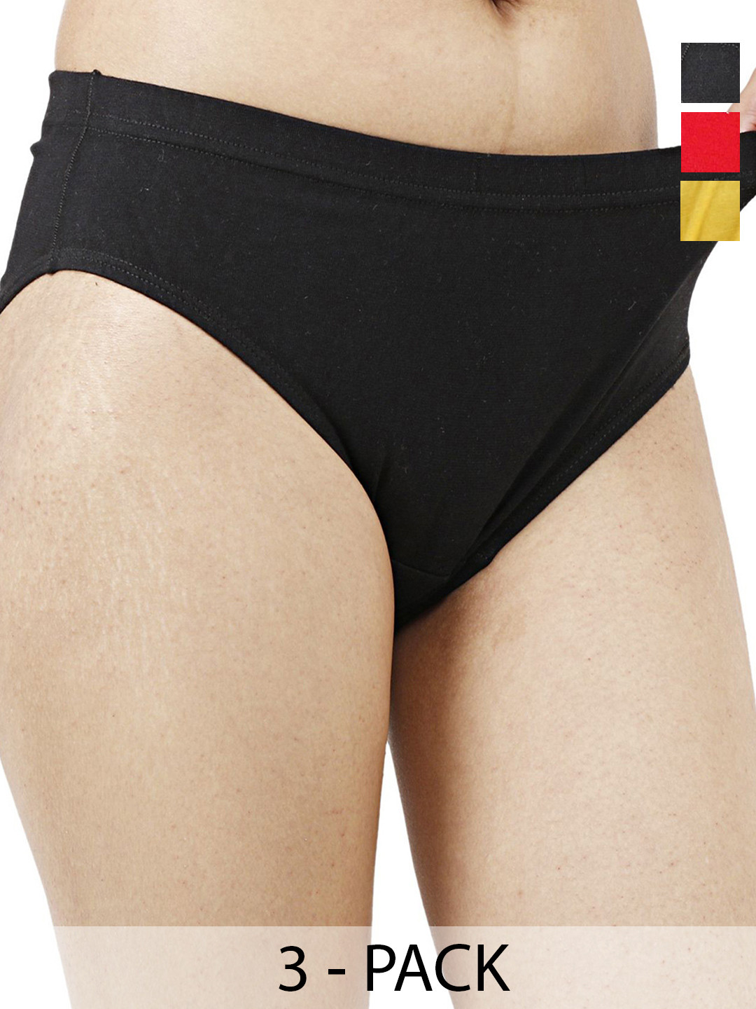 

Diving Deep Pack Of 3 Cotton Hipster Briefs, Black