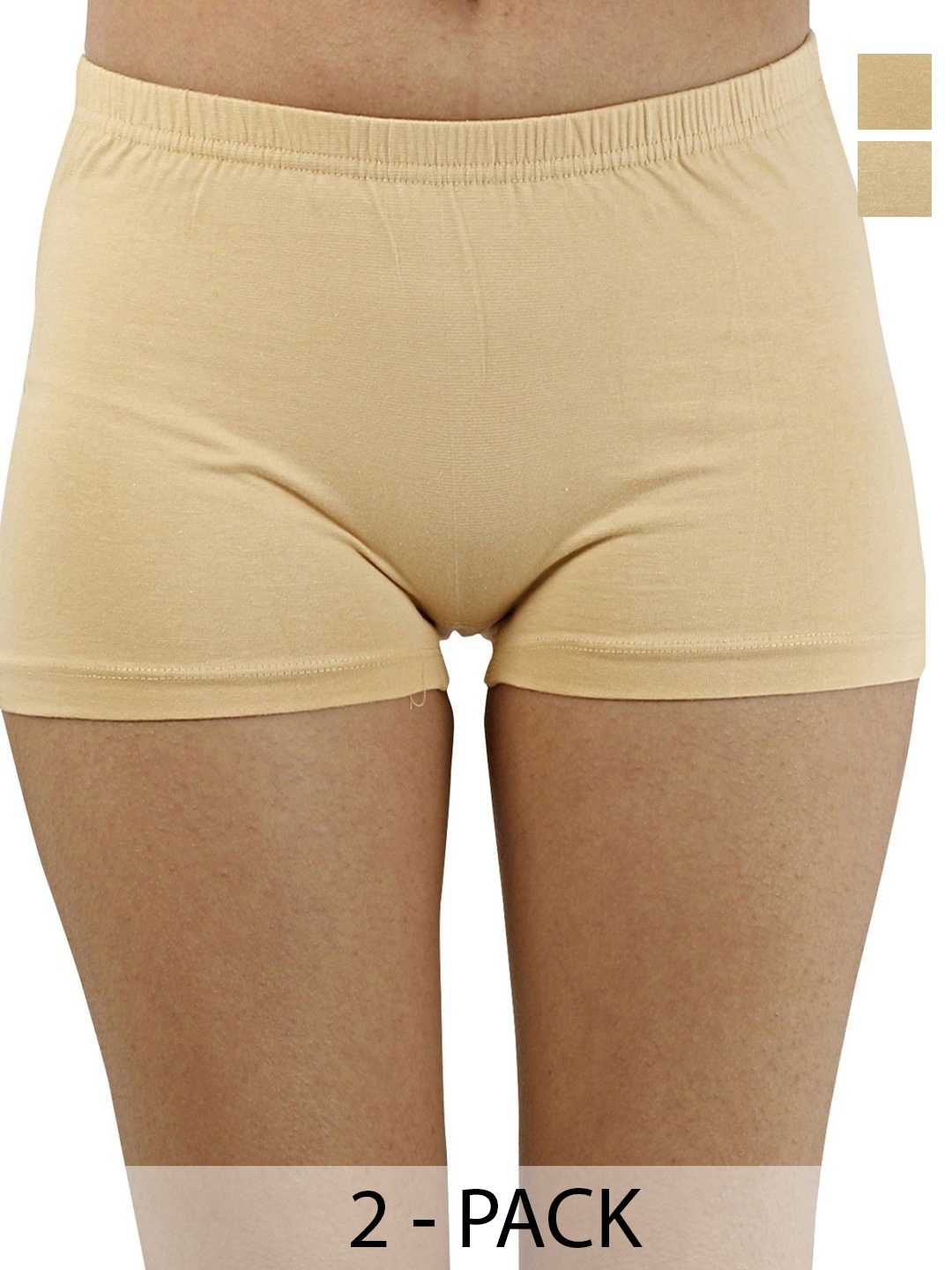 

Diving Deep Women Pack of 2 Boy Shorts Briefs, Beige