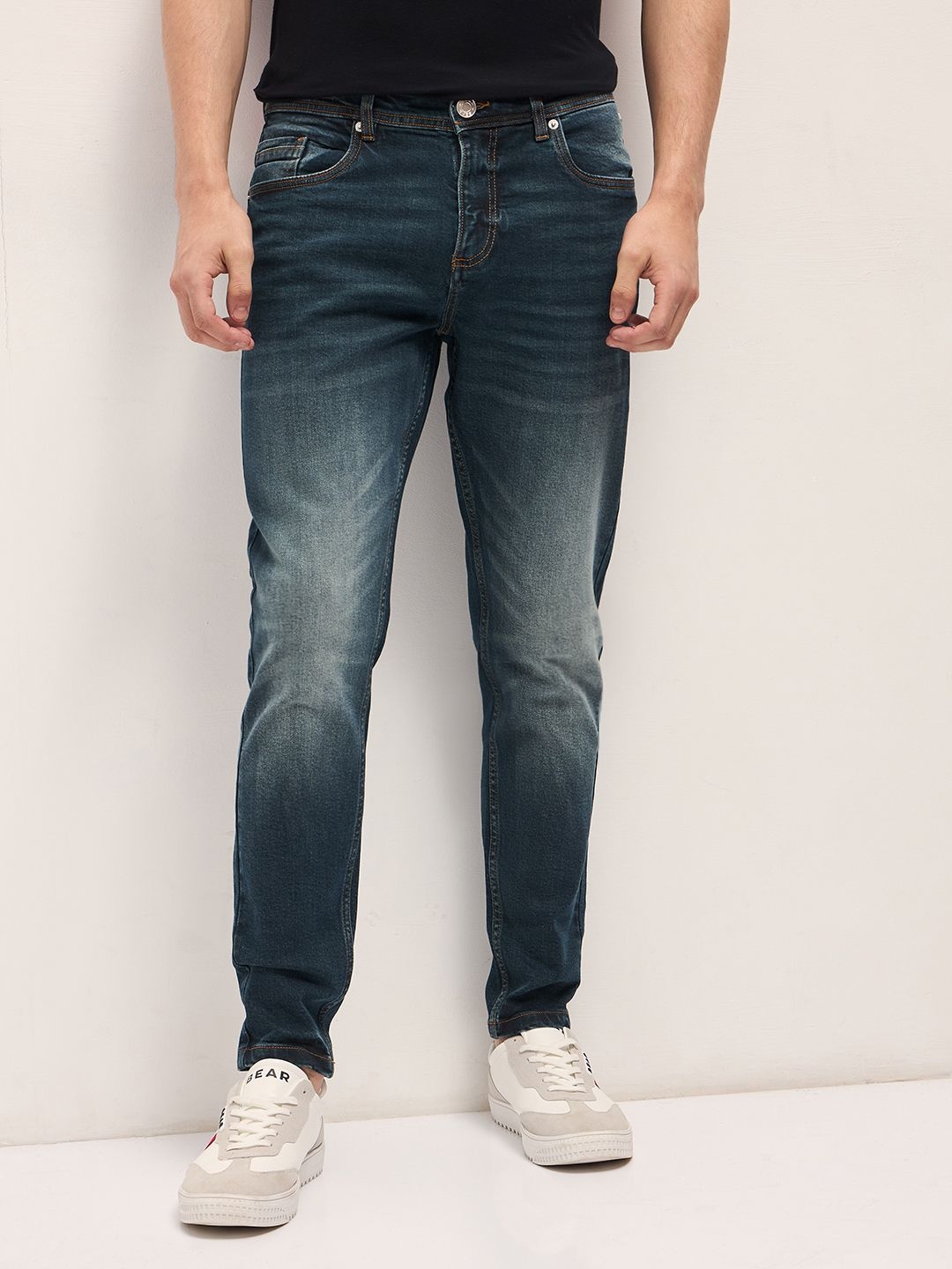 

THE BEAR HOUSE Men Cotton Skinny Fit Jeans, Blue