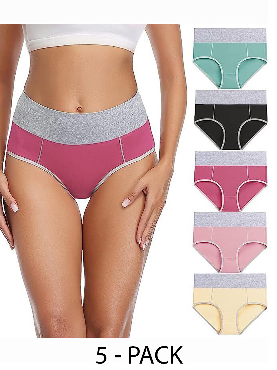 

Diving Deep Pack of 5 Cotton Hipster Briefs, Pink